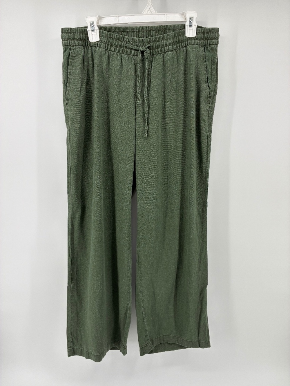 Old Navy Green Linen Blend Wide Leg Lightweight Pants